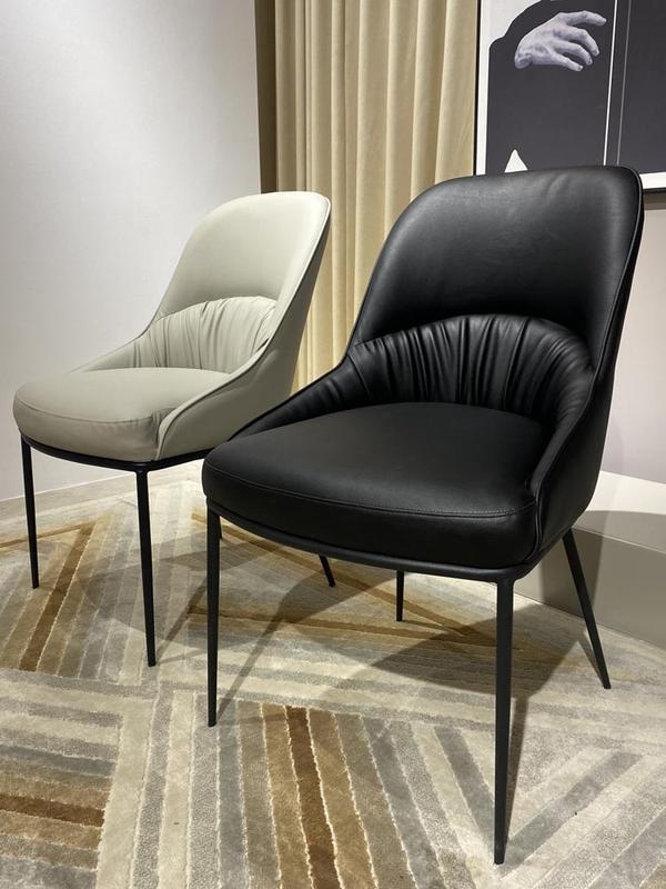 Leather art dining chairs, hotel backrests, Italian luxury dining chairs, coffee shops, family restaurants, new leisure chairs 1