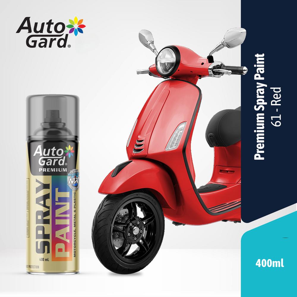AutoGard Red Merah 61 - Cat Semprot Premium Motor Mobil Sepeda Helm Rumah Serbaguna Vas Pot Graffiti Tembok Kayu Aluminium Besi Yamaha Honda Kawasaki  Sepeda Listrik Motor Listrik Mobil Listrik