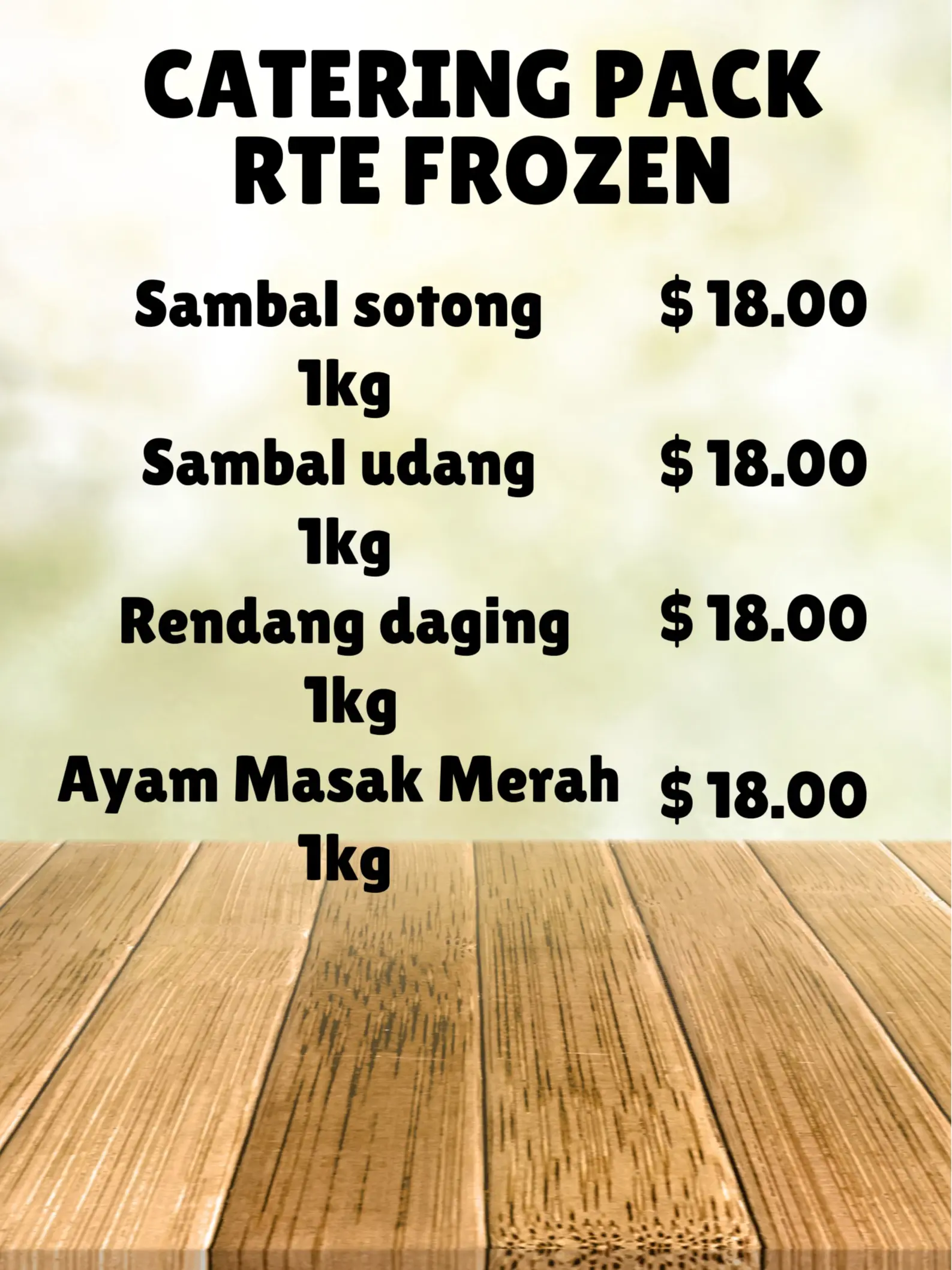 CATERING PACK AS-SUFI RTE FROZEN