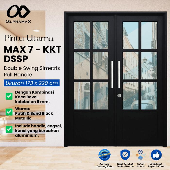 Gambar ALPHAMAX Max 7A-KKT-DSSP Pintu Rumah Pintu Utama Pintu Depan Pintu Taman Full Panel Kaca Bevel 173 x 220 cm dari Alphamax Official Kab. Bekasi Tokopedia