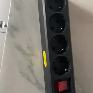 VISERO Stop Kontak/Terminal 5 Lubang Body HITAM Kabel 10M dengan Switch On/Off SNI Kabel Asli Tembaga Tahan Panas Kuat Tahan Lama
