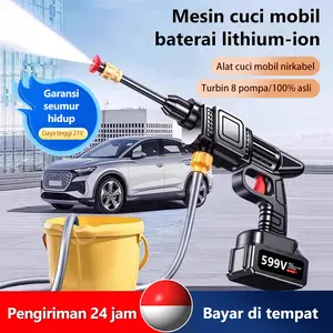 【1-3 Baterai】998V 50000mAa Jet Cleaner Mesin Cuci Motor Pompa Mesin Portable Alat Cuci Mobil dengan 、6-dalam-1 untuk rumah tangga mobil senjata air perairan rumah tangga multifungsi portabel