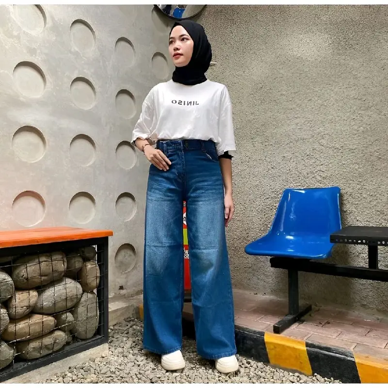 (UNISEX) Highwaist Oversize Baggy loose Weekend Jeans KOREAN BAGGY STRAIGHT JEANS 2
