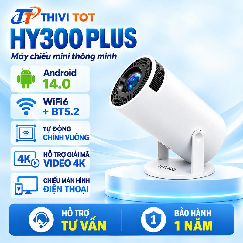 Máy Chiếu Mini 720P Xoay 180°, WiFi Bluetooth, HDMI USB, Hỗ Trợ Video 1080P