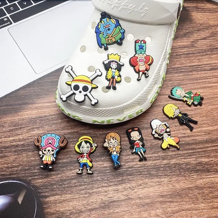 Jibbitz Charms Aksesoris Pin Sandal Baim Cross Motif Karakter One Piece Lucu Dan Menarik