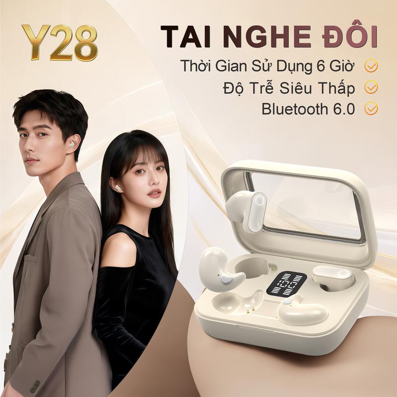 Y28 Mới Nhất Tai Nghe Đôi, 1 Cặp tai nghe chuôi ngắn và 1 Cặp tai nghe ngủ,…