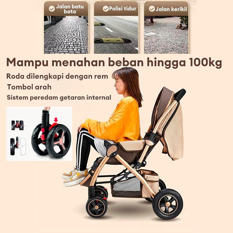 Product Introduction of 【COD】【Garansi 5 tahun】Bliss Baby Baby Stroller For Baby Foldable baby stroller Baby stroller with cushion Handle Table can rotate 28