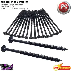 Terlaris - Sekrup Gipsum 7 cm 1 Bungkus isi 100 pcs Skrup Obeng Kembang Super Tajam Skrup Serba Guna - Produk Baru dan Asli