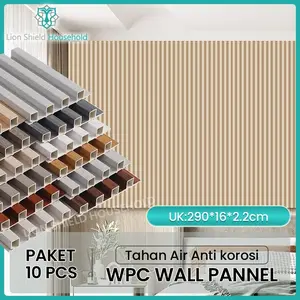 10 PCS PAKET Wood Panel WPC UK 2.9METER x 16 CM / Wall Panel PVC / Kisi Kisi Kayu