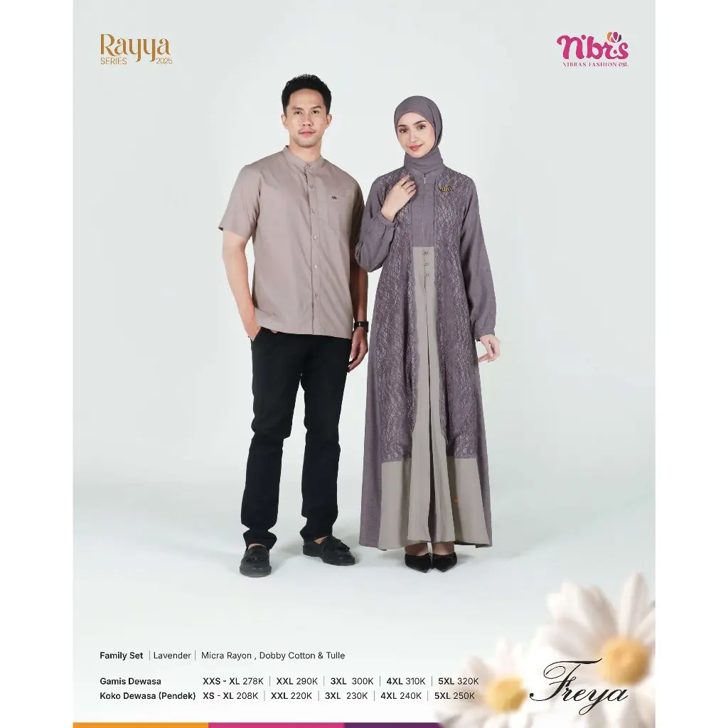 Jual Sarimbit Nibras Rayya Freya Gamis Koko Premium Dobby Cotton Micra Rayon Dobby Katun Mix Tile