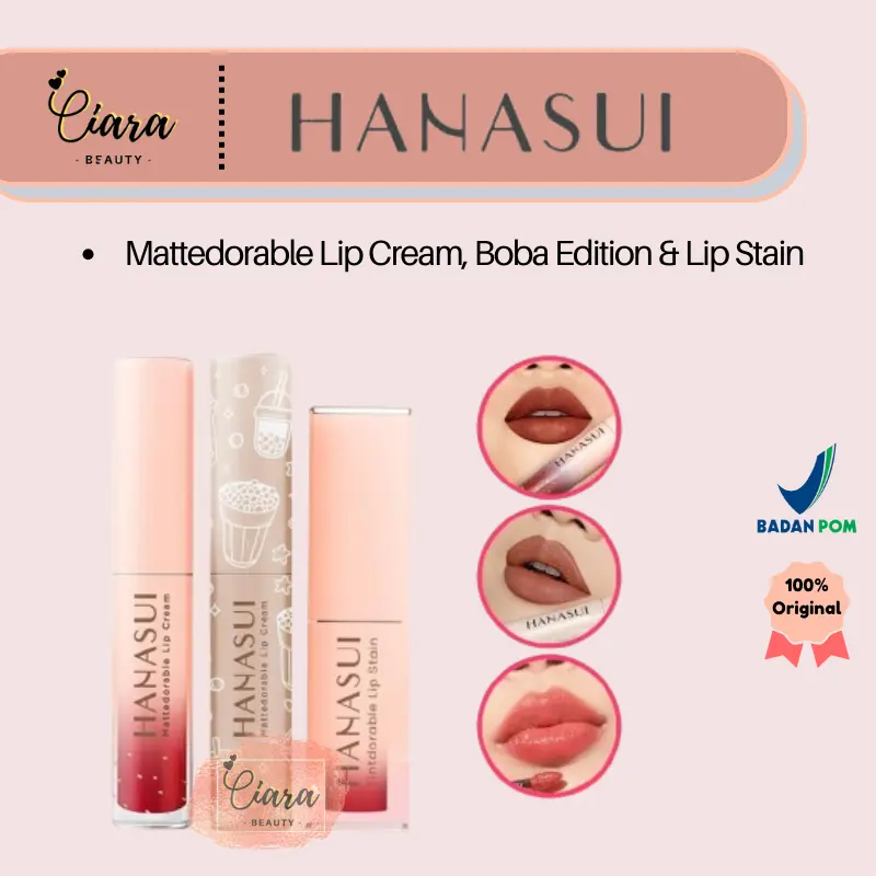Hanasui Mattedorable Lip Cream / Boba Edition / Liptint Lasting Lipstick
