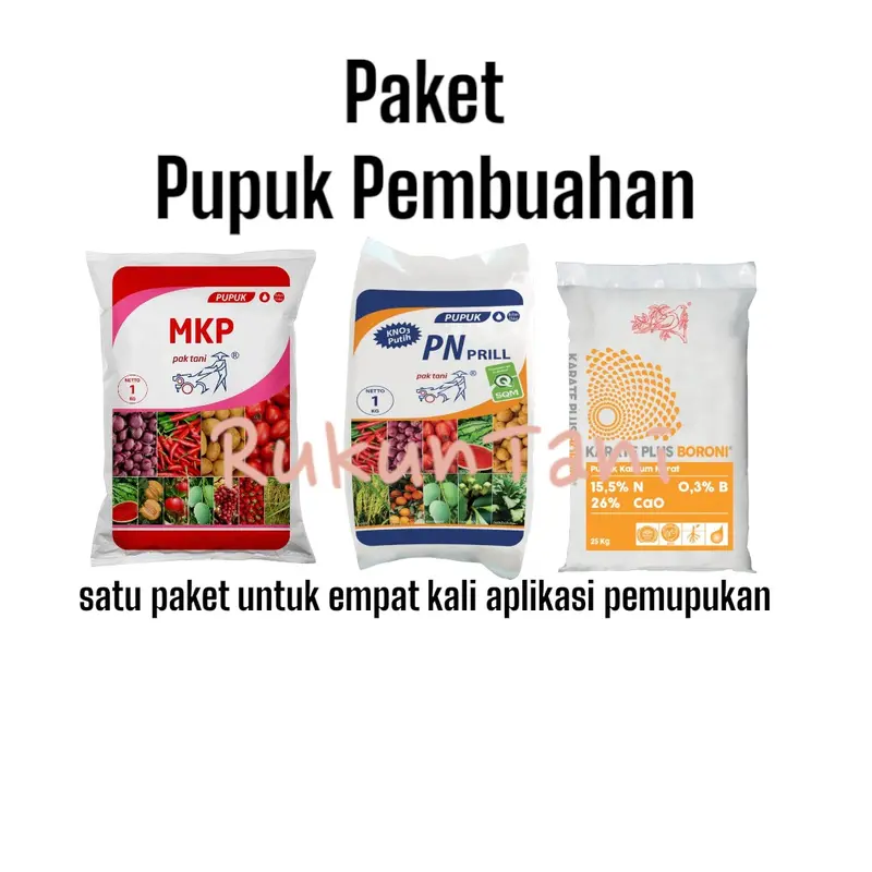 PAKET LENGKAP PUPUK PEMBUAHAN -[MKP KNO3 BORON KEMASAN REPACK] 1 paket untuk 4 kali pemupukan Anggur Tanaman Sayur Alpukat Mangga Kristal Putih Tanah 4
