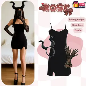 Oneset One set 3in1 helloween costume costum kostum jubah tudung mini dress long dress bando bandana | OOTD Outfit cosplay pesta seram CHR260