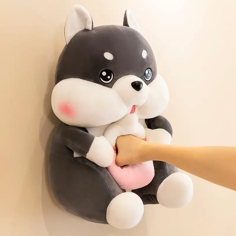 Boneka Husky Pegang Susu Milk Bahan Plush 1