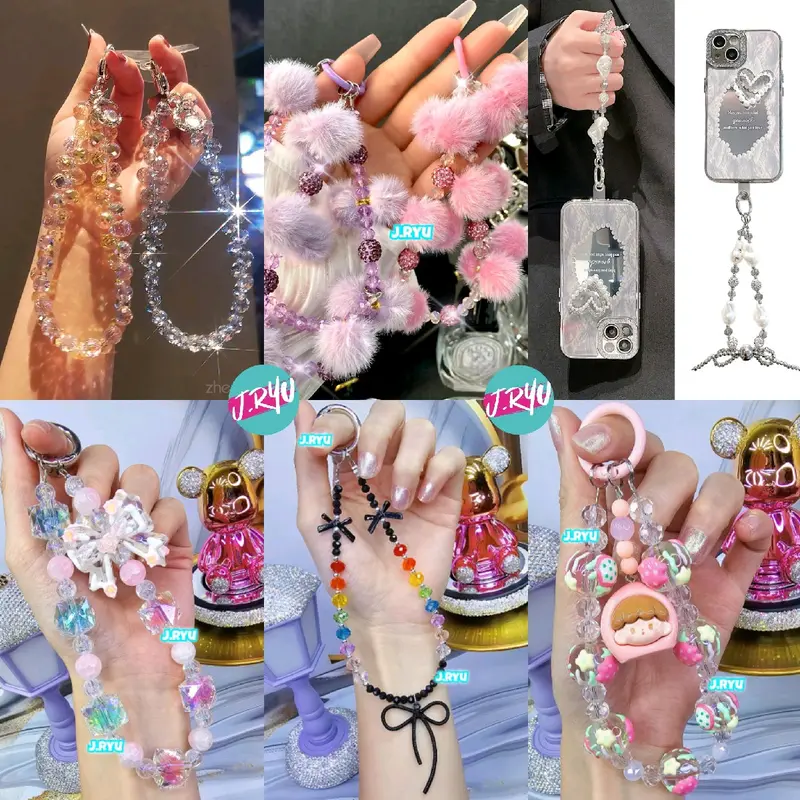 JRYU PREMIUM Gantungan Hp Korea Sparkling / Gantungan tas gantungan kunci Model Gelang 0