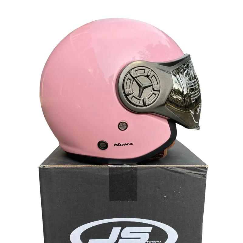 Helm JS NONA SOLID Half Face Retro SNI Kaca Motorcycle Visor 0