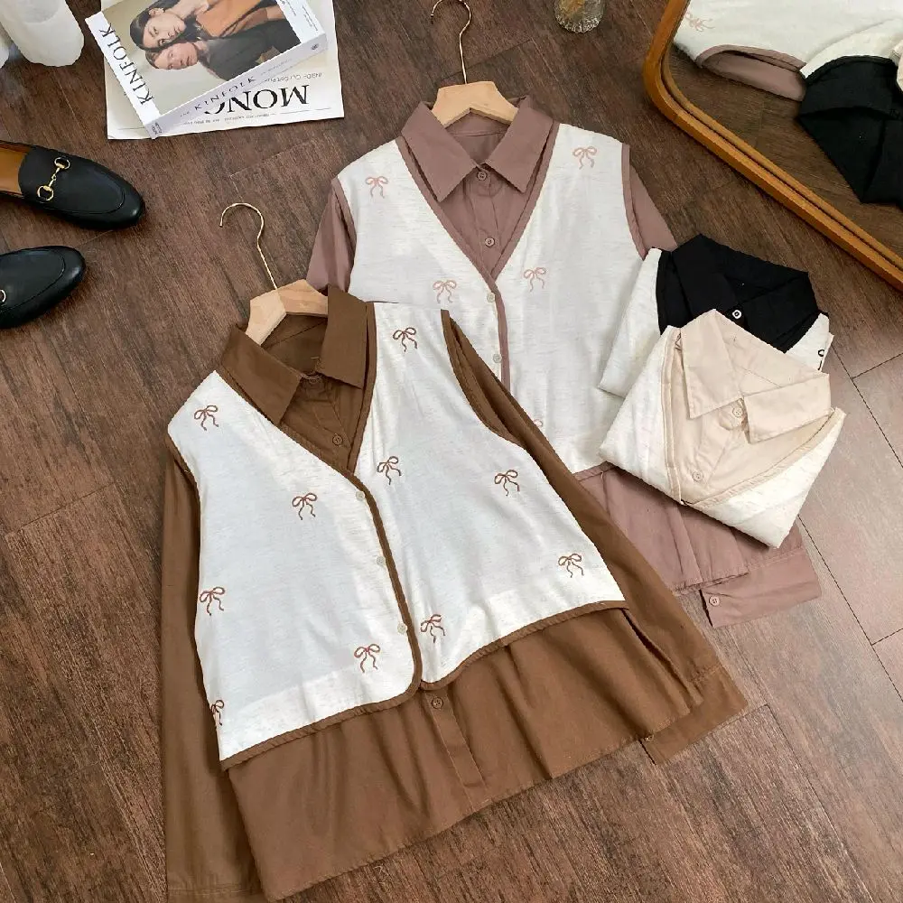Felicia Blouse Mix Rompi Import Atasan Wanita Rompi