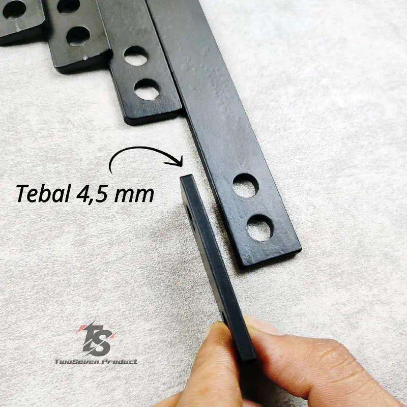 Breket Knalpot Plat Besi Tebal Lubang 10mm Lurus Universal Motor Panjang 6 10 15 18 20 25 30 Cm 2