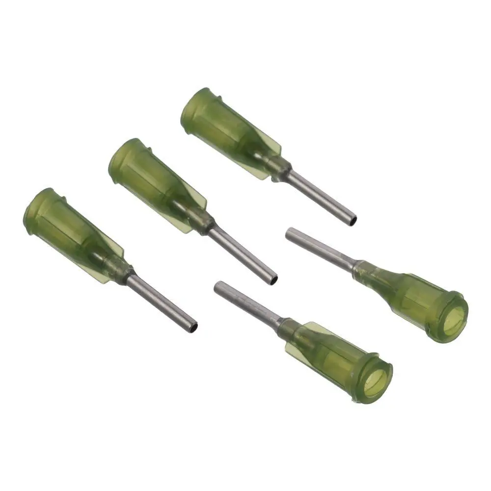 100pcs Industrial 14 Ga Blunt Tip Green Plastic Dispensing Needles Screw-on Needle Tip
