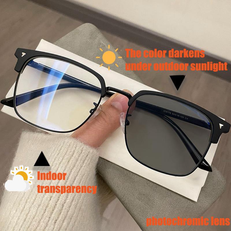   Photochromism Kính Nam Nữ Thời Trang Đổi Màu Làm Bằng Chất Liệu Kim Loại Women Chống Nắng 