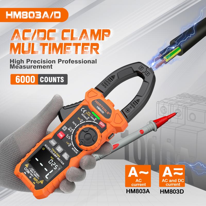  Máy đo kẹp kỹ thuật số HABOTEST  HM803=HT208  1000V   1000A AC   DC True-RMS NCV Đồng hồ đo đa năng Đo điện áp và dòng điện kẹp 