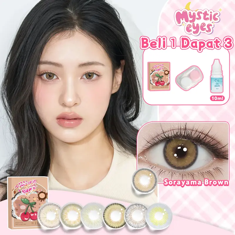 【Hot】Mysticeyes Softlens 14.0-14.5mm Contact Lens Lensa Kontak Warna 1 Pasang Translucent dan Hidrat 6 Bulan Penggunaan