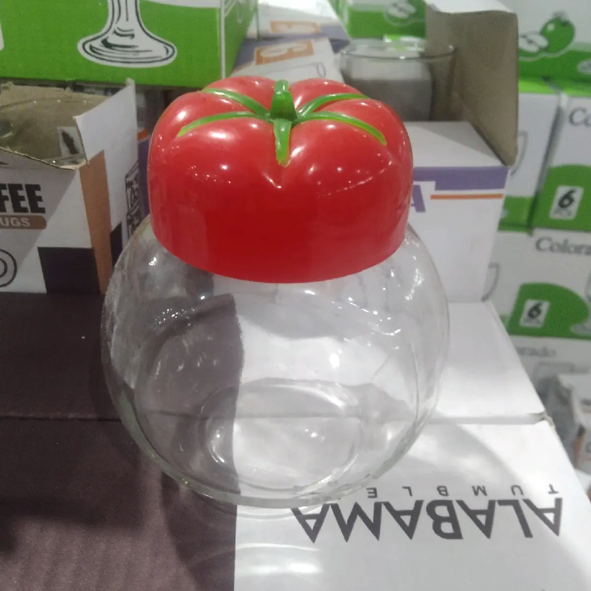 SET Toples bumbu kaca kecil tutup paprika warna Plastik