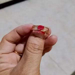 R217 Cincin Perempuan Red Ruby Premium High Quality Ring