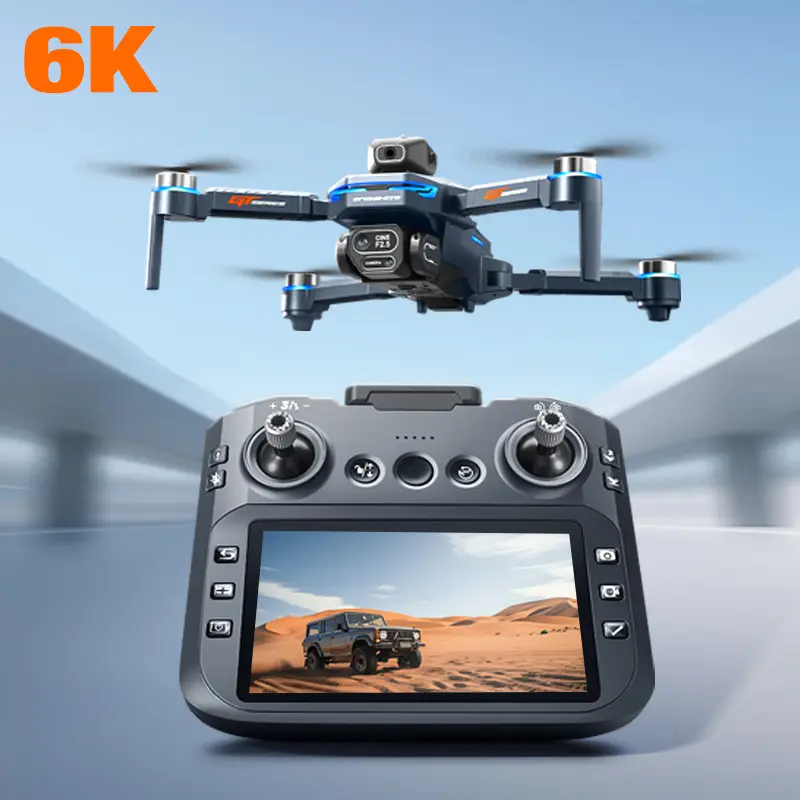 Drone R204/kamera HD 6K/versi layar besar, motor tanpa sikat, penghindaran rintangan empat sisi/drone kamera jarak jauh