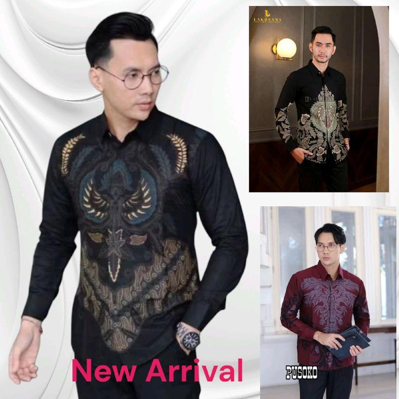 Baju batik keren pria dewasa kemeja batik pria lengan panjang 1