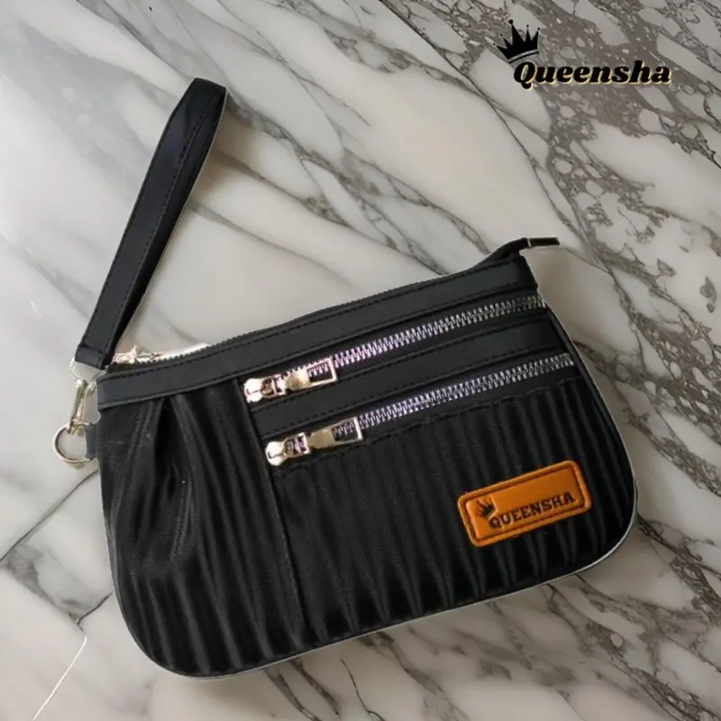 Clara Pouch Dompet 3 Ruang Wanita Tas Tangan Handphone By Queensha 3