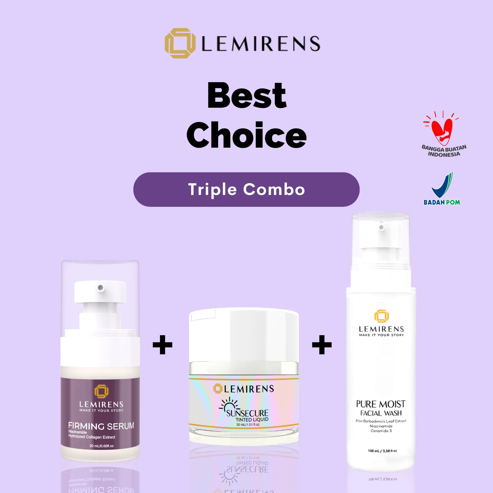 Triple Action Glow Up Set : Capai Kulit Impianmu Cerah, Glowing, dan Terlindungi dengan Trio Ajaib Lemirens