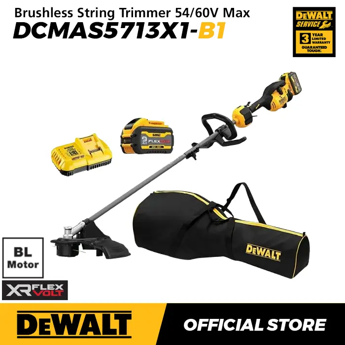 Dewalt Brushless Split Boom String Trimmer / Mesin Potong Rumput 54/60Volt Max 38cm DCMAS5713X1-B1