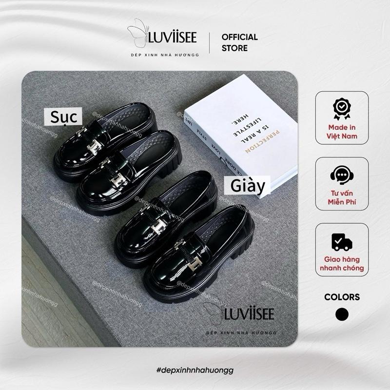   DEAL MỞ BÁN  Giày Sục Đốc Nữ Da Bóng Mũi Tròn – Đế PU Cao 5cm Nhẹ Êm Form Hàn Sang Chảnh Thời Trang 