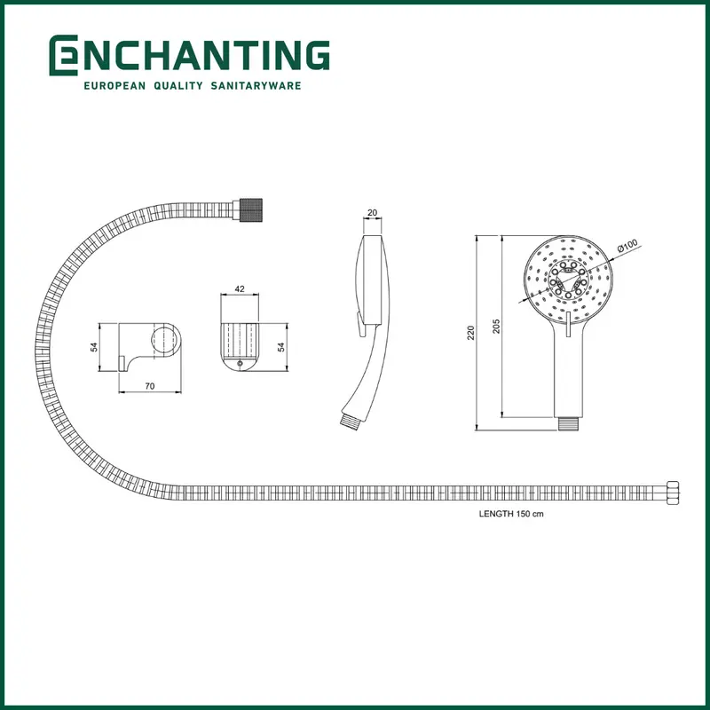 Head / Kepala Hand Shower 3 Switch Europe Enchanting E211 4