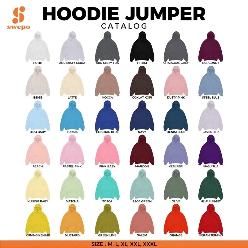 SWEPO  Hoodie Jumper SWEPO series 2 (3D BORDIR) Size M - XXL (Pria & Wanita) 3