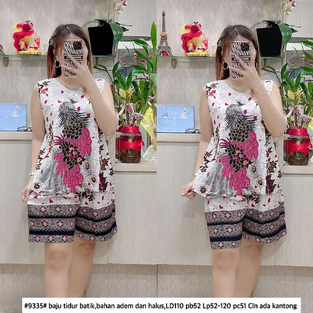 #9335 SET BAJU TIDUR BATIK MERAK KENSI LD110
