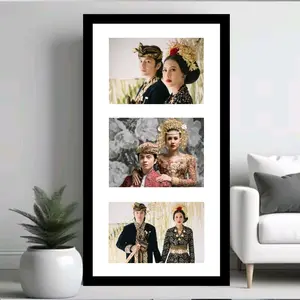 CETAK 3 FOTO KOLASE BINGKAI PAPAN MDF 15x30 LAMINASI GLOSSY FREE EDIT