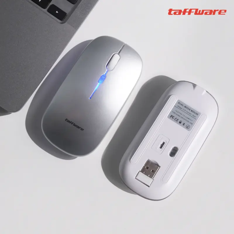 Mouse Gaming Wireless Bluetooth Rechargeable LED RGB Type C Silent Click 1600DPI Ergonomic USB Power Saving Baterai Tahan Lama Kursor Akurat untuk Komputer Laptop MacBook iPad Smartphone Tablet Portable Garansi Bisa COD Computer Device  Lampu RGB 8