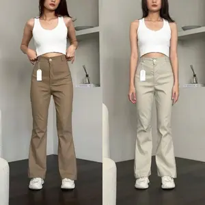 Flare Pants - Highwaist Kulot Cutbray - Celana kantor formal casual chinos stretch melar