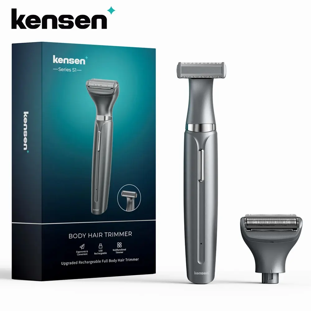 KENSEN Electric Shaver Body Hair Trimmer for Men 2 in 1 Professional Shaver Razor Nose Hair Beard Trimmer Shave Razor MEG-578 electric  shaver Comb Comfort