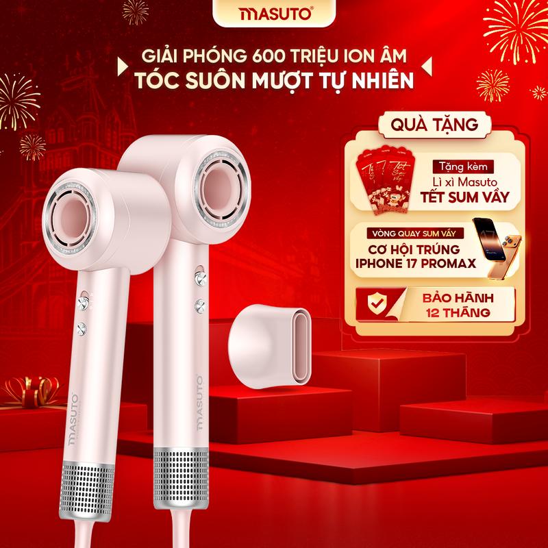 Máy sấy tóc ion âm Masuto Skylon - BESTSELLER HB - Công suất 1400w sấy siêu nhanh - 600 triệu ion âm bảo vệ tóc - Có đầu sấy làm phồng chân tóc - Bảo hành chính hãng 24 tháng