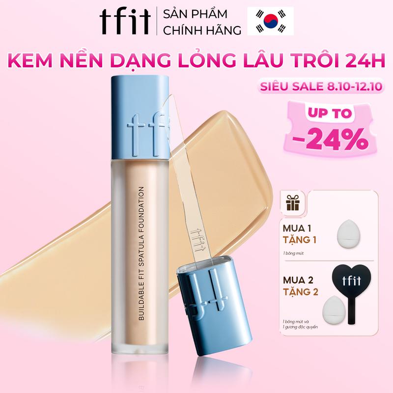 TFIT Kem Nền Mỏng Nhẹ Lâu Trôi 24h 15g Che Phủ Cao, Kem Nền Lâu Xuống Tone, Nhẹ Mặt Buildable Fit Spatula Foundation