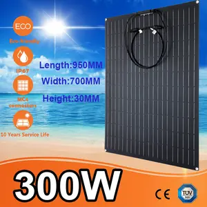 300W 18V Flexible Solar Panel Monocrystalline Solar Cell Power Charger for Balcony Outdoor Camping Yacht Motorhome Car RV Boat