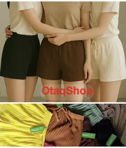 80rb Get 6pcs Celana Pendek Wanita Santai Hodpents Knit Hornet Polos Karet Melar Shorts Standar