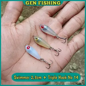 Swimmer Umpan Pancing Hampala 2,3cm Swimbait Micro Casting Lure Upil
