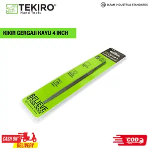TEKIRO Kikir Gergaji Kayu Slim 4 inch - Model Segitiga - Pengasah Gergaji Taper Files