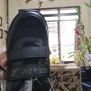 ERAZIO Wave - Sepatu Sekolah Perekat Velcro Strap 2 Black White All Black Sepatu Anak Laki Laki Dan perempuan Ringan Size 31-40 Fashion