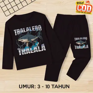 Setelan Baju Anak Laki-Laki Dan Perempuan anomali tralalero tralala Umur 3-10 Tahun Lengan Panjang