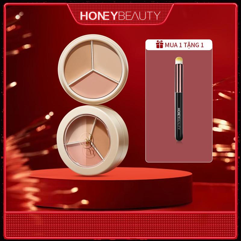 Kem Che Khuyết Điểm HONEY BEAUTY Không Thấm Nước Ba Màu Thích Hợp Che Sẹo Mặt Mụn Trứng Cá Và Quầng Thâm 4.5g Thanh Toán Khi Nhận Hàng